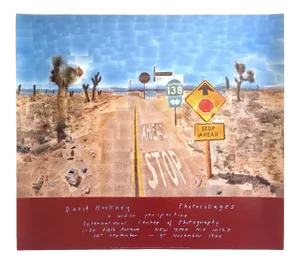 David Hockney Vintage 1986 "Pearl Blossom Highway" Lithograph Print Exhibition Poster