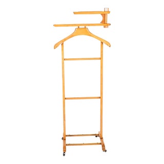 Vintage Walnut Valet Clothes Stand, Late 20th Century For Sale