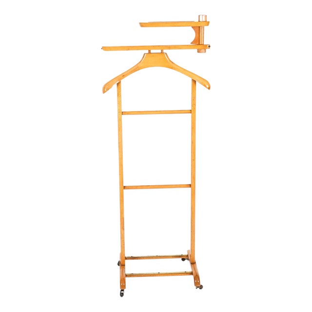 Vintage Walnut Valet Clothes Stand, Late 20th Century For Sale