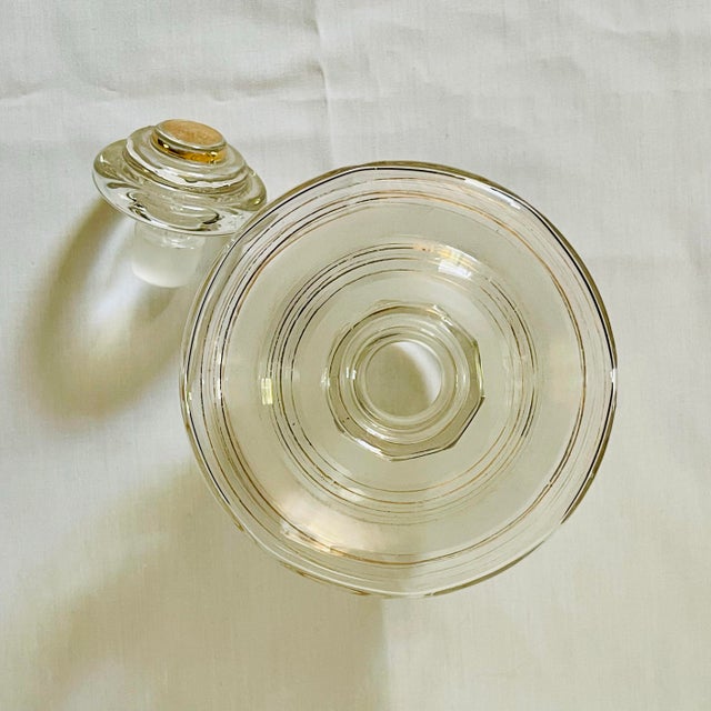 Early 20th Century Gold Trimmed Glass Decanter For Sale - Image 4 of 7