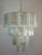 Large Vintage Italian Chrome and Opaline, Amber, and Clear Murano Glass Chandelier, 1980s For Sale - Image 4 of 12
