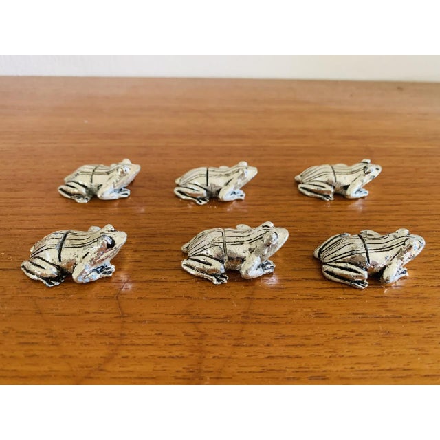 Silver-Plated Frog Knife Rests, 1950s, Set of 6 For Sale - Image 13 of 18