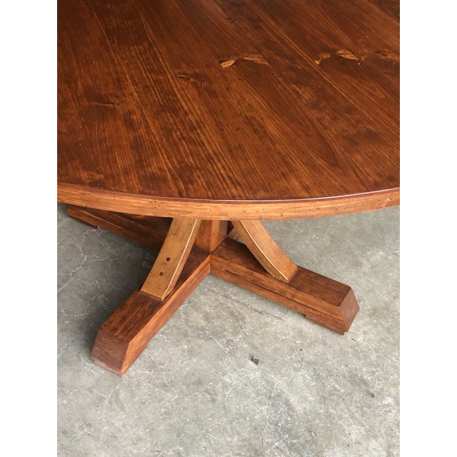 Round Pine Pedestal Dining Table Chairish