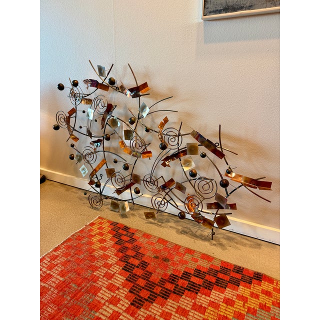 Vintage Signed Curtis Jeré Mixed Metal Abstract Wall Sculpture Artisan House Large For Sale - Image 15 of 18