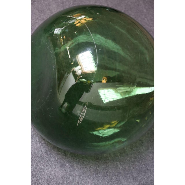 Green Vintage Italian Emerald Green Blown Glass Teardrop-Form Demijohn Carboy For Sale - Image 8 of 18
