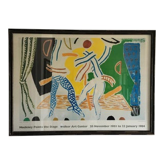 1984 David Hockney Original Gallery Poster, Framed For Sale