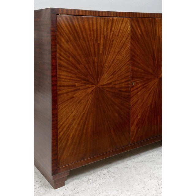 Contemporary Exquisite Parquetry Cabinet With Starburst Pattern For Sale - Image 3 of 10