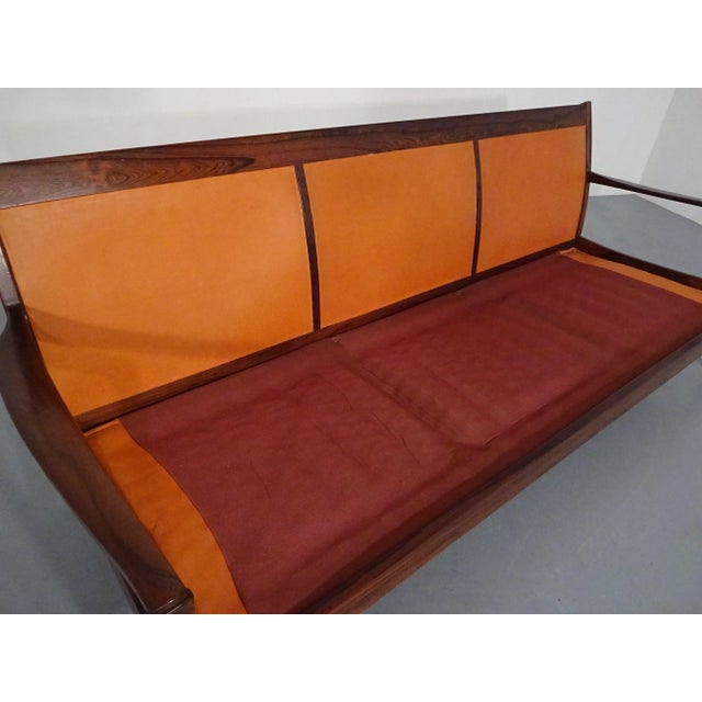 Rosewood and Leather Sofa, Denmark, 1960s For Sale - Image 10 of 18
