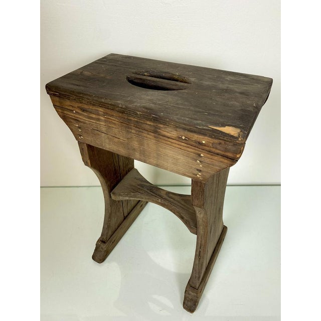 Mid-Century Modern Dutch Pine Farmhouse Stool, 1950 For Sale - Image 3 of 16