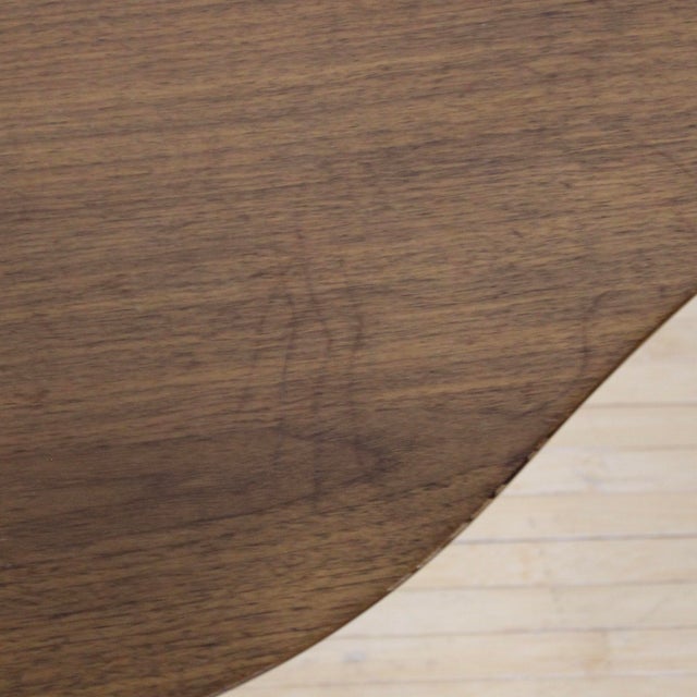 2000 - 2009 Small Walnut Coffee Table | Boomerang Kidney Shape For Sale - Image 5 of 6