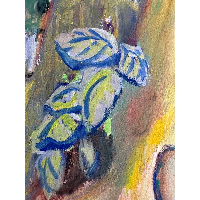 A fauvist style landscape on paper. iintensely vivid colors for a representation of nature.