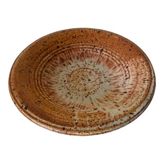 1980s Thomas Reece Organic Speckled Studio Pottery Sculptural Plate For Sale