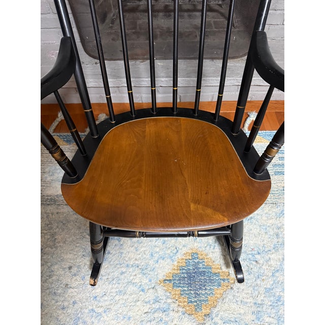 Early 19th Century Authentic 19th Century L. Hitchcock Windsor Rocking Chair — Hitchcocksville, Conn. For Sale - Image 5 of 9