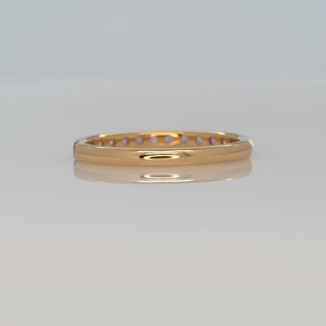 Purple Purple Sapphire Band in Solid 14k Gold - Minimalist Stackable Ring Fine Jewelry, Size 6.75 For Sale - Image 8 of 9