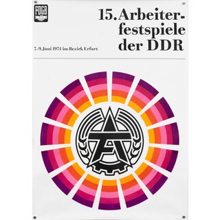 Vintage GDR Propaganda Poster For Sale