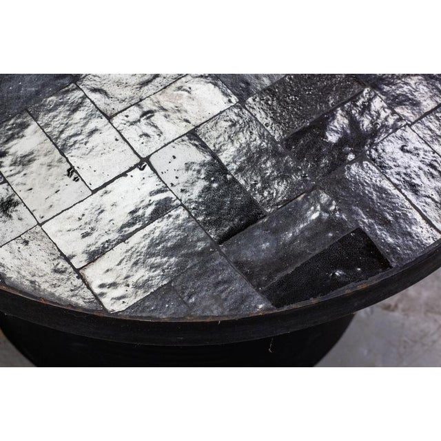 Gigogne Coffee Table in Black Zellige, Morocco, 1960, Set of 2 For Sale - Image 9 of 11