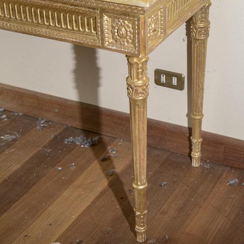 Stone Console Table with Redone Marble Top For Sale - Image 7 of 8