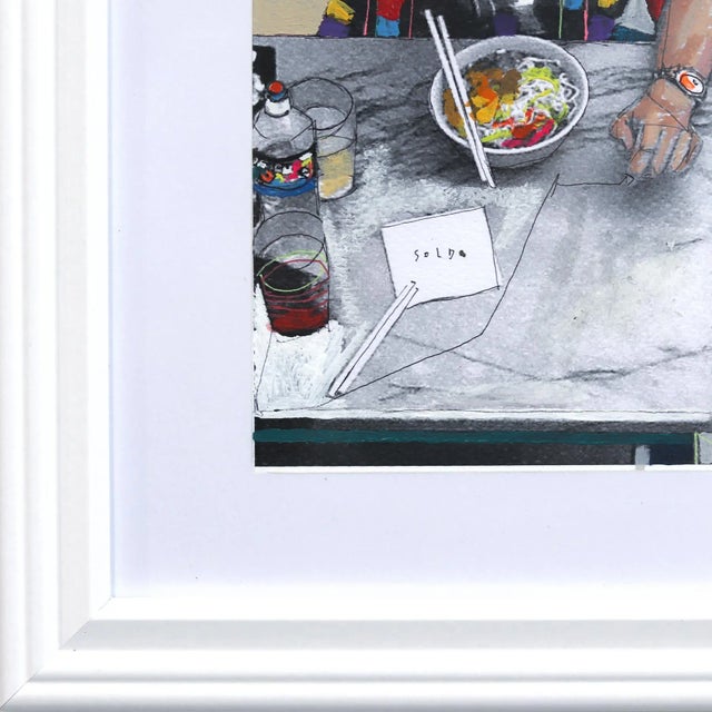 Soft Evening San Francisco - Colorful Figurative Mixed Media Original Artwork by Fabio Coruzzi For Sale - Image 4 of 9