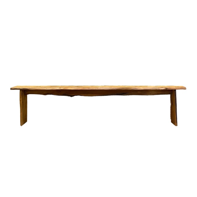 Late 20th Century Modernist Pine Chalet Bench For Sale