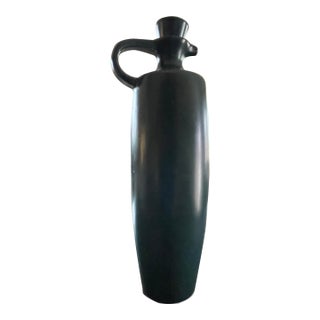 Vintage Mid Century Spectacular Green Art Pottery Vase For Sale