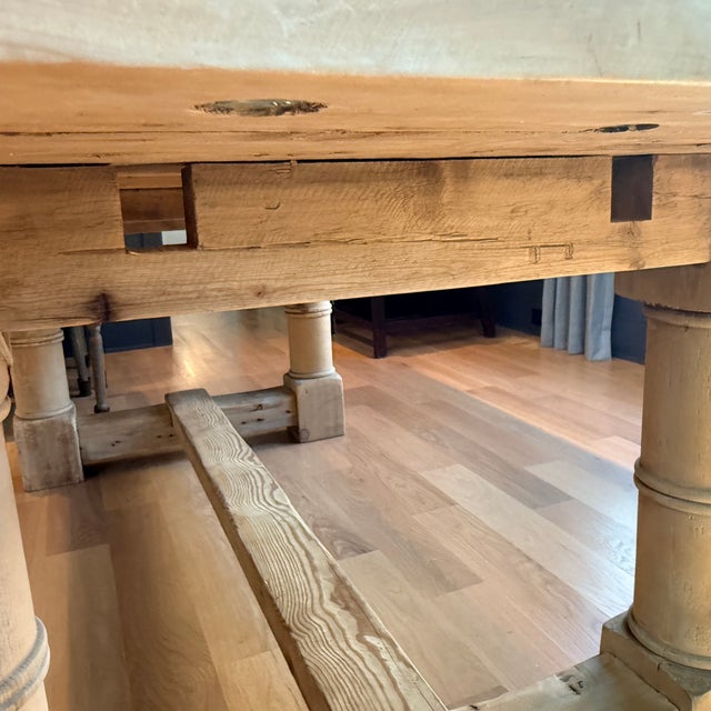 Restoration Hardware Salvaged Wood Gun Barrel Extension Dining Table For Sale In Washington DC - Image 6 of 11