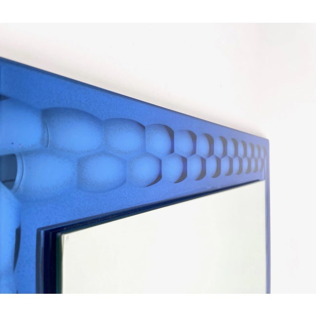 Blue Squared Wall Mirror by Lupi Cristal Luxor, Italy, 1960s For Sale - Image 8 of 11