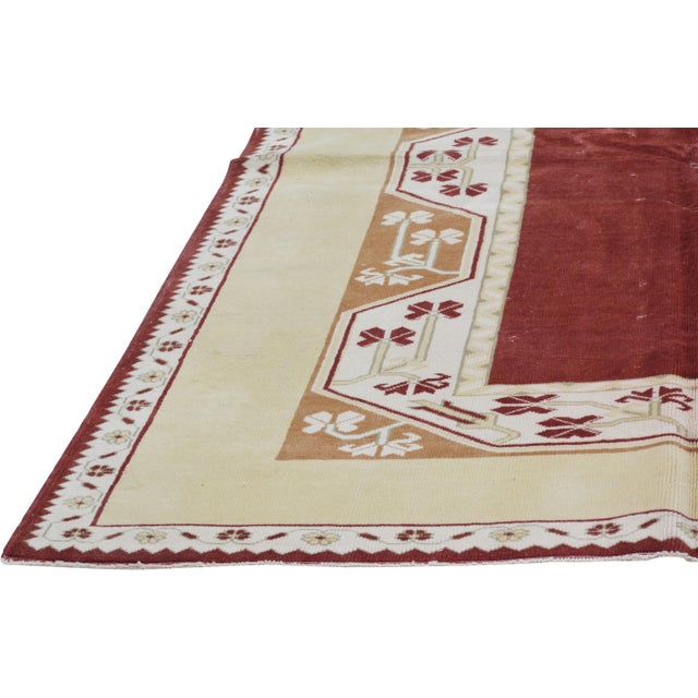 1960s Vintage Turkish Anatolian Hand Knotted Wool Rug, 5'1X7'9 For Sale - Image 5 of 6