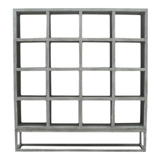Vintage Modern Farmhouse Square Cube Display Shelf / Bookcase For Sale