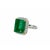8 carat natural Colombian Emerald mounted in an 18k white gold setting featuring a round diamond halo. A classic and...