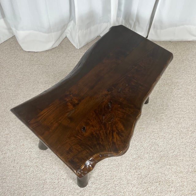 Brown Rustic Wabi-Sabi Coffee Table in Wood, 1970s For Sale - Image 8 of 18