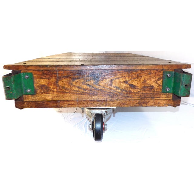 Restored Vintage Fairbanks Oak & Cast Iron Industrial Utility Cart ~ Large 5.5' For Sale - Image 9 of 13