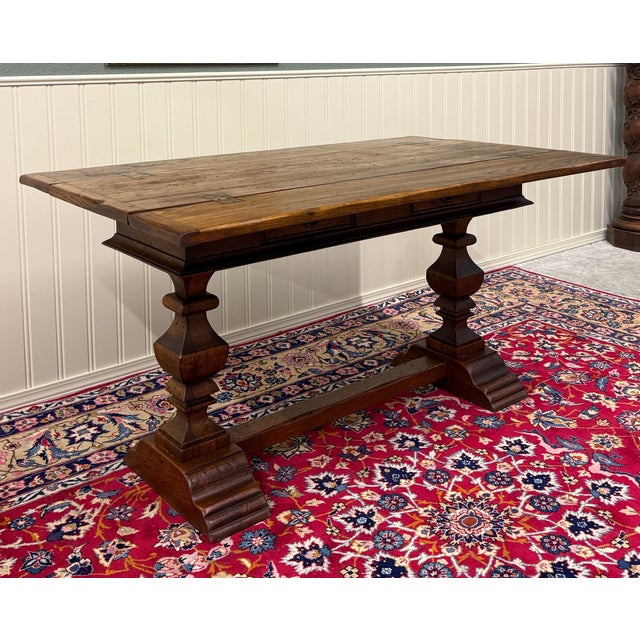Antique French Flip Top Envelope Library Table Console Sofa Entry Table Oak For Sale - Image 14 of 18