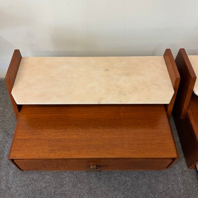 Metal Vintage Wall-Mounted Nightstands, 1950s, Set of 2 For Sale - Image 7 of 8