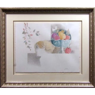Sunol Alvar "Figure Study III" Original Watercolor With Custom Frame Hand Signed For Sale