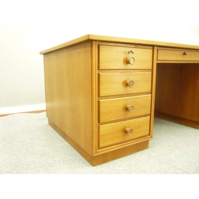 Large Art Deco Walnut Executive Partner Desk, 1930s For Sale - Image 15 of 18
