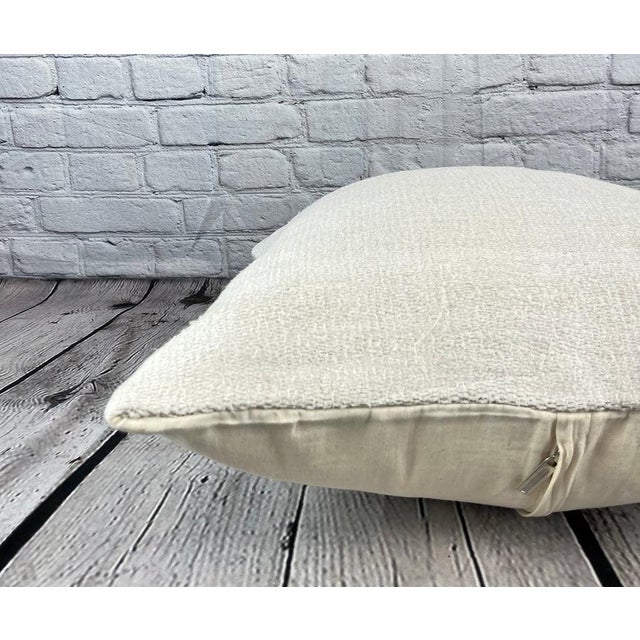 20 x 20 Hemp Pillow Turkish Cushion Natural Grayish White Pillow Cushion Cover For Sale - Image 4 of 4