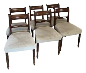 George III Mahogany Dining Chairs, 1800s, Set of 6