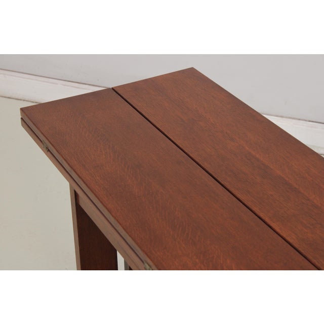 Stickley Mission Oak Flip Top Harvest Console Table For Sale - Image 14 of 18