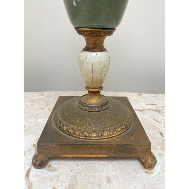 1930s Cassidy and Co. Art Deco Style Verdigris Bronze Table Lamp For Sale - Image 4 of 12