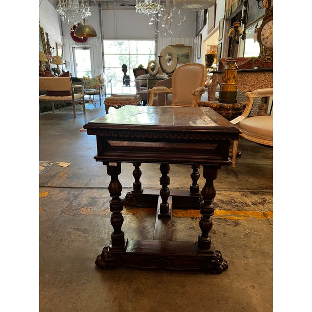 19th Century Antique 19th Century Italian Renaissance Revival Walnut Side Table For Sale - Image 5 of 7