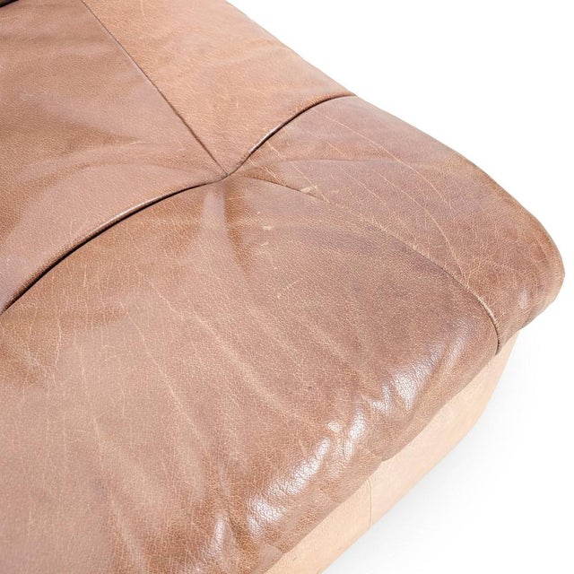 Mid-Century Modular Corner Sofa in Brown Leather, Set of 7 For Sale - Image 9 of 11