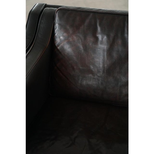 Mid-Century 2-Seater Sofa in Patinated Black Leather from Mogens Hansen,1970s For Sale - Image 13 of 18