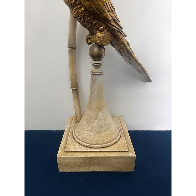 Vintage Hollywood Regency Palm Tree Parrot Table Lamp For Sale - Image 10 of 12