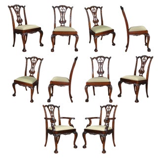 Standard Chippendale Chairs- Set of 10 For Sale