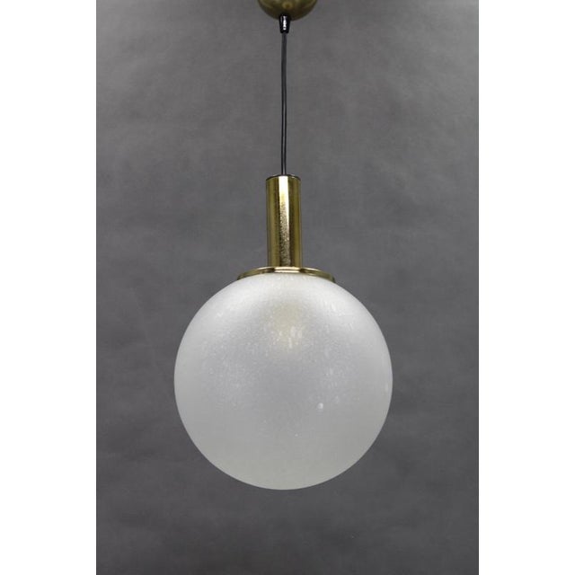 Pendant Glass Light attributed to Targetti, Italy, 1970s For Sale - Image 4 of 15