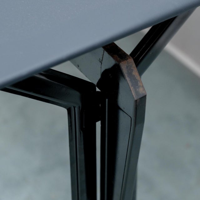 Black Metal and Blue Leather Arco Desk by BBPR for Olivetti, 1960s For Sale - Image 8 of 12