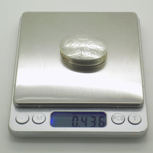 Vintage Italian Sterling Silver 925 Chiseled Oval Trinket Box by Gardenia Preziosi, 1980s For Sale - Image 12 of 14