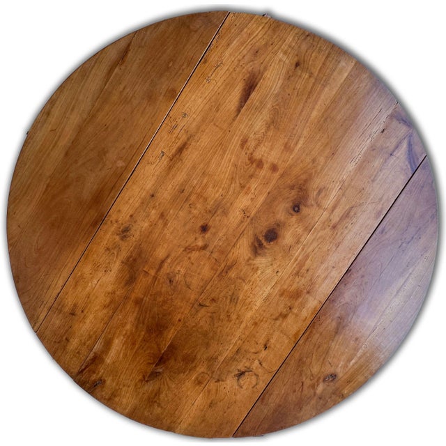 French Provincial Drop-Leaf Table of Cherrywood With Round Top For Sale - Image 4 of 18