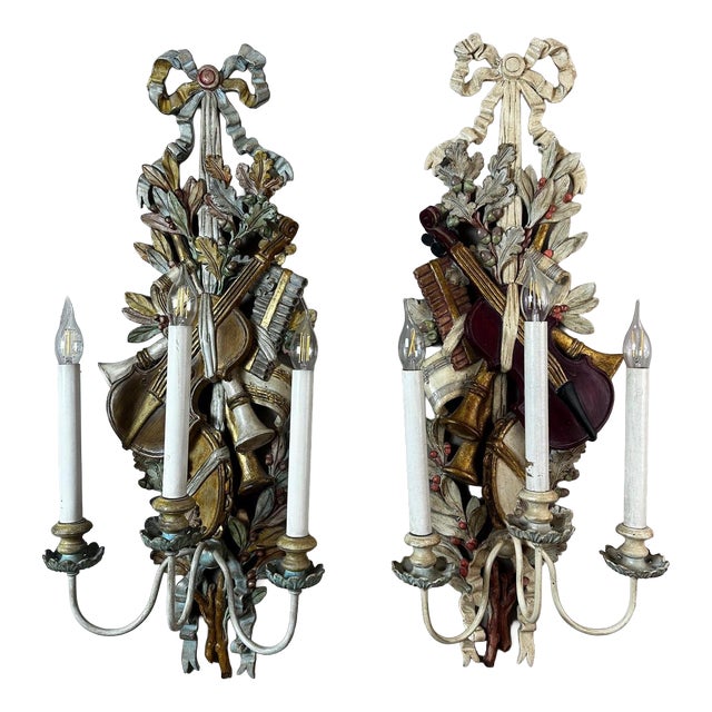 Louis XVI Wall Sconces, 1950s, Set of 2 For Sale