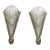 Ejg French Art Deco Floral Frosted Glass Wall Sconces 1920s - A Pair For Sale